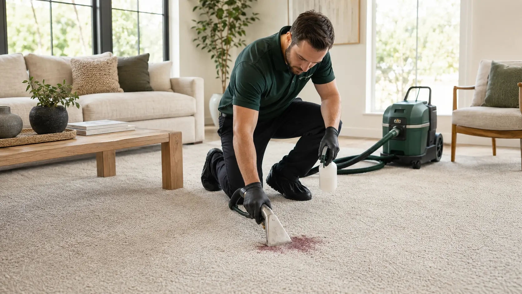 Spot and Stain Removal service by All Green Carpet Clean